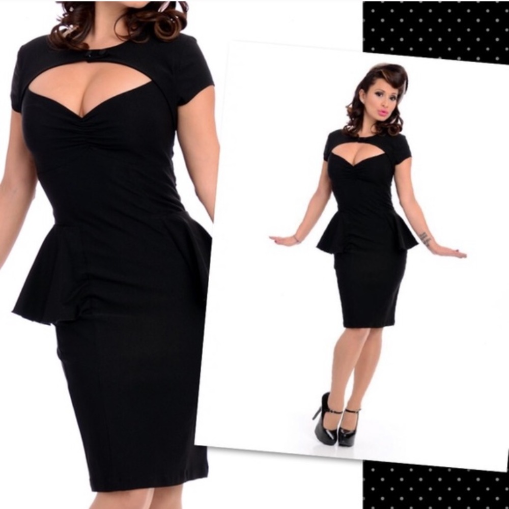 Pinup/rockabilly peplum dress M
